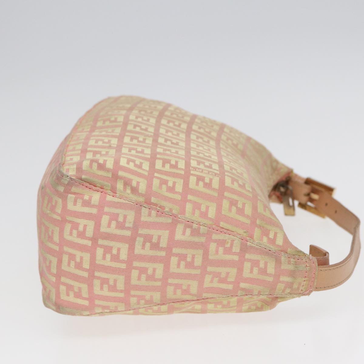 FENDI Zucchino Canvas Hand Bag Pink Gold 85309