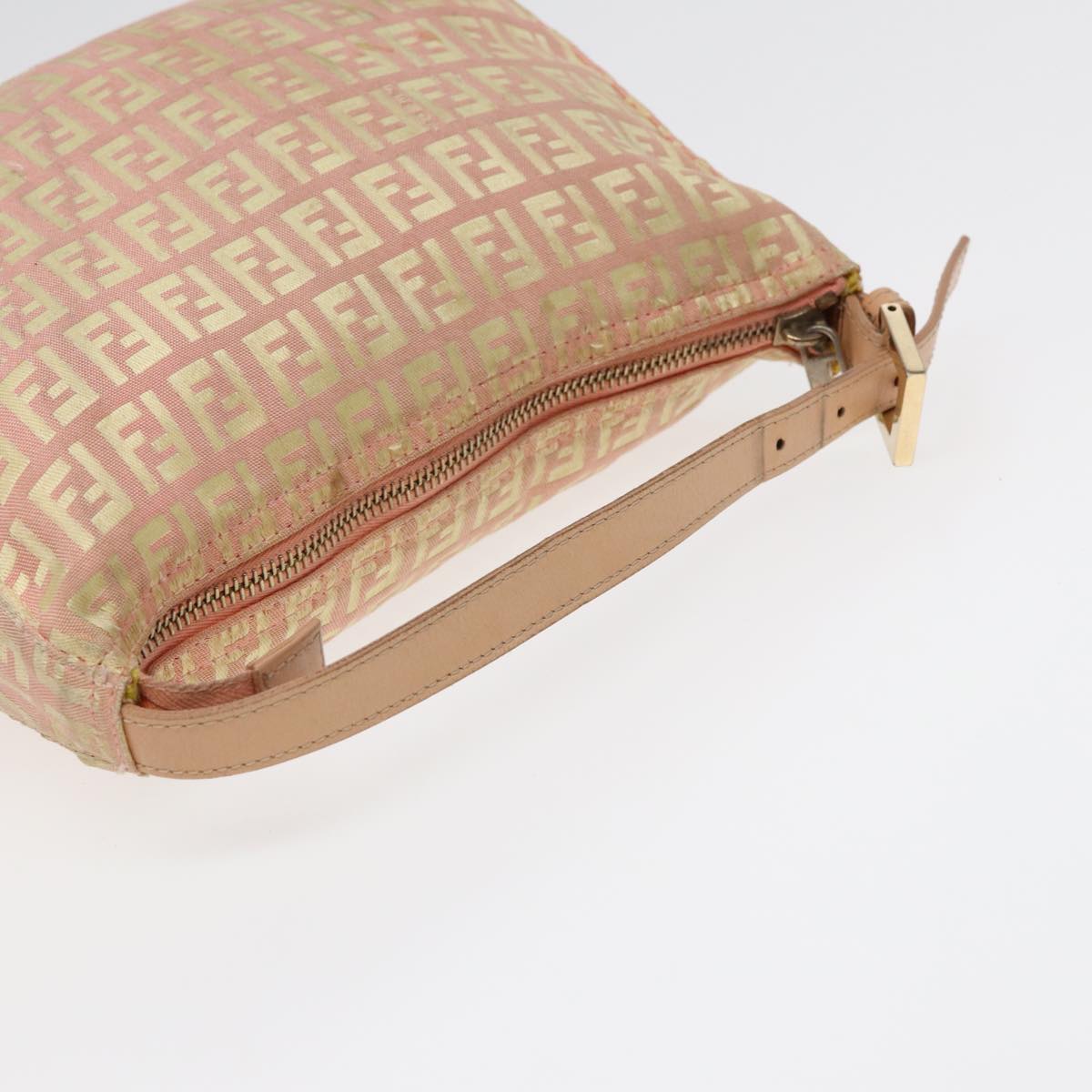 FENDI Zucchino Canvas Hand Bag Pink Gold 85309