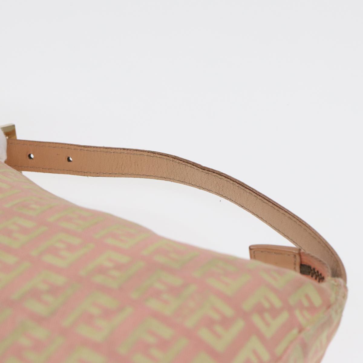 FENDI Zucchino Canvas Hand Bag Pink Gold 85309