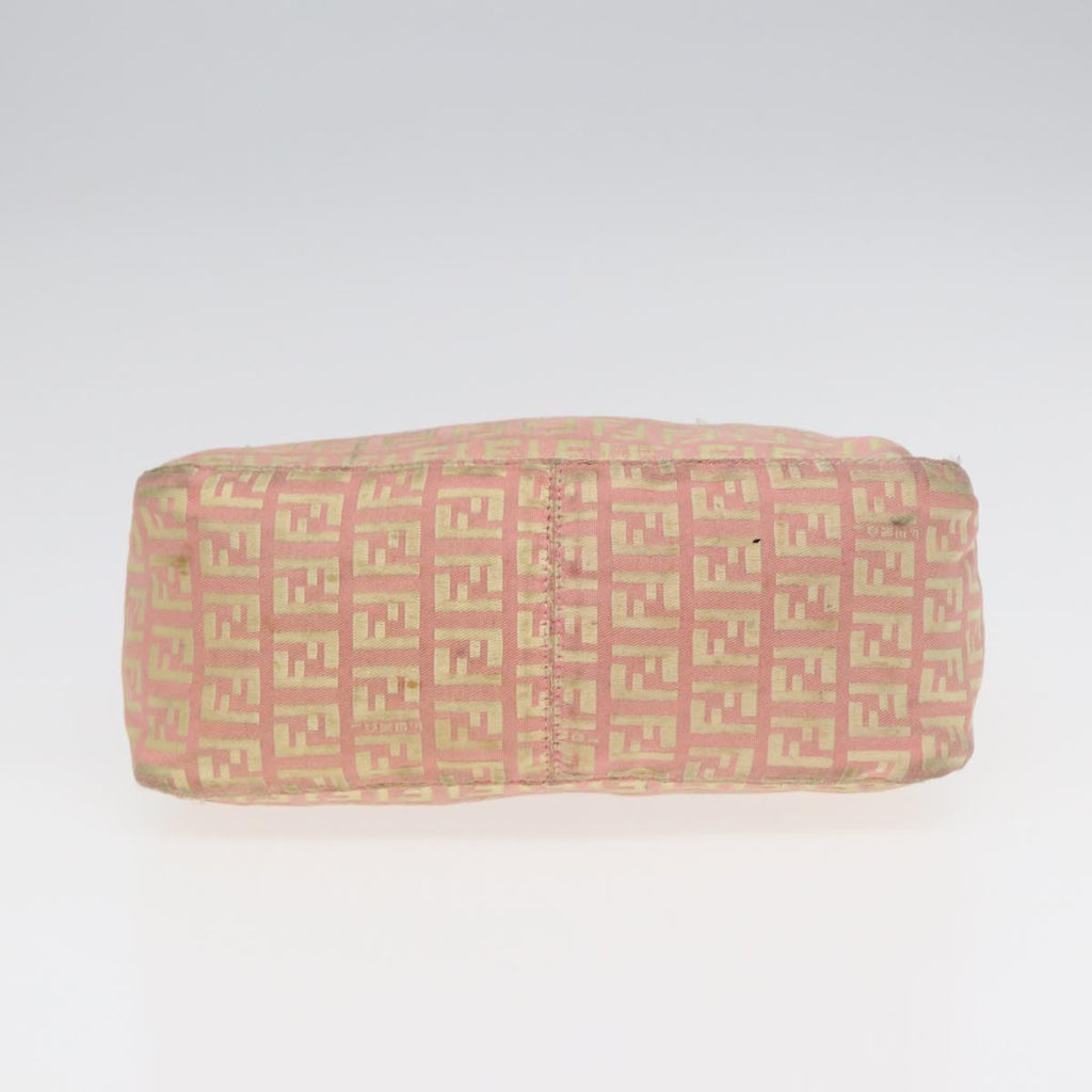 FENDI Zucchino Canvas Hand Bag Pink Gold 85309