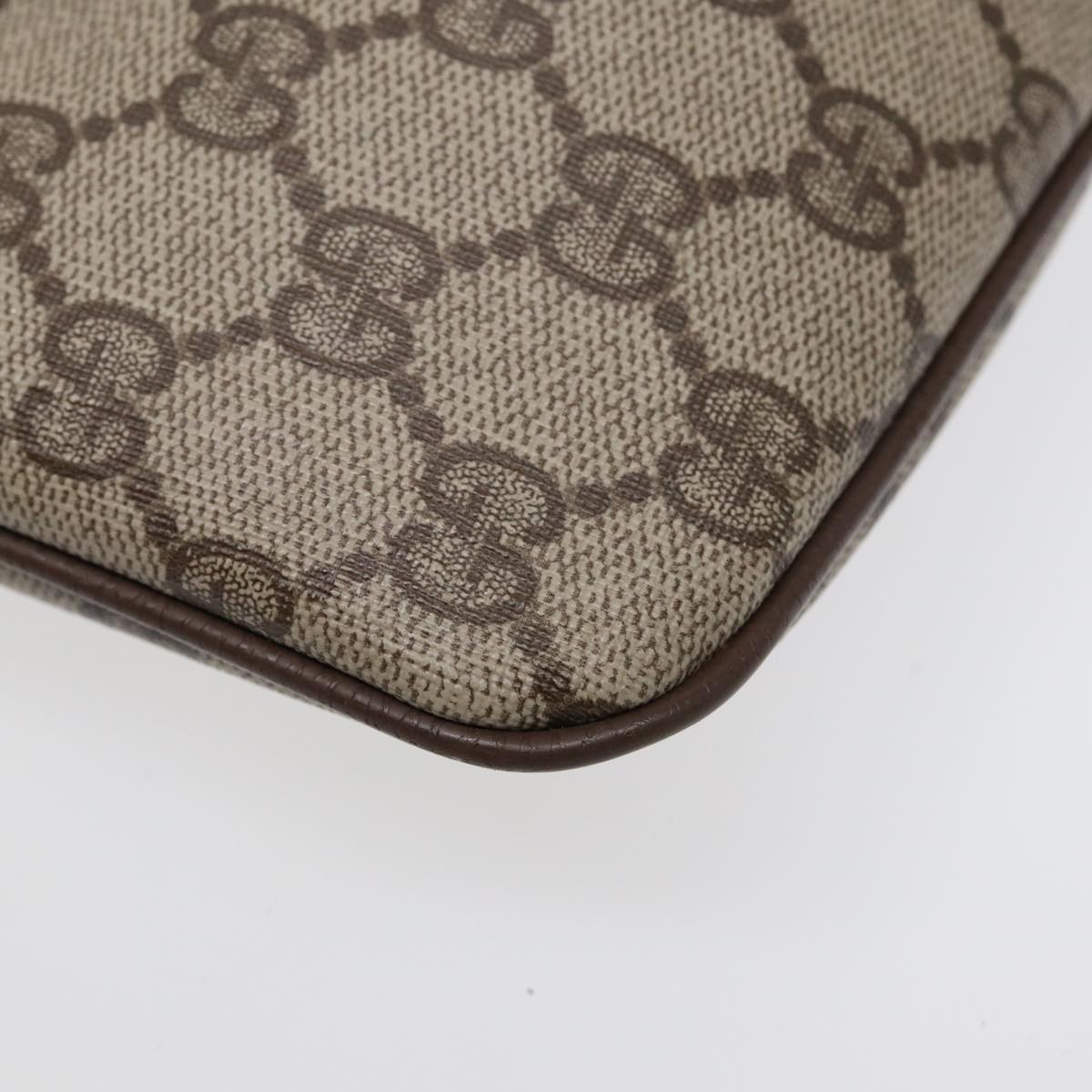 GUCCI GG Supreme Web Sherry Line Shoulder Bag PVC Beige 904 02 047 85369