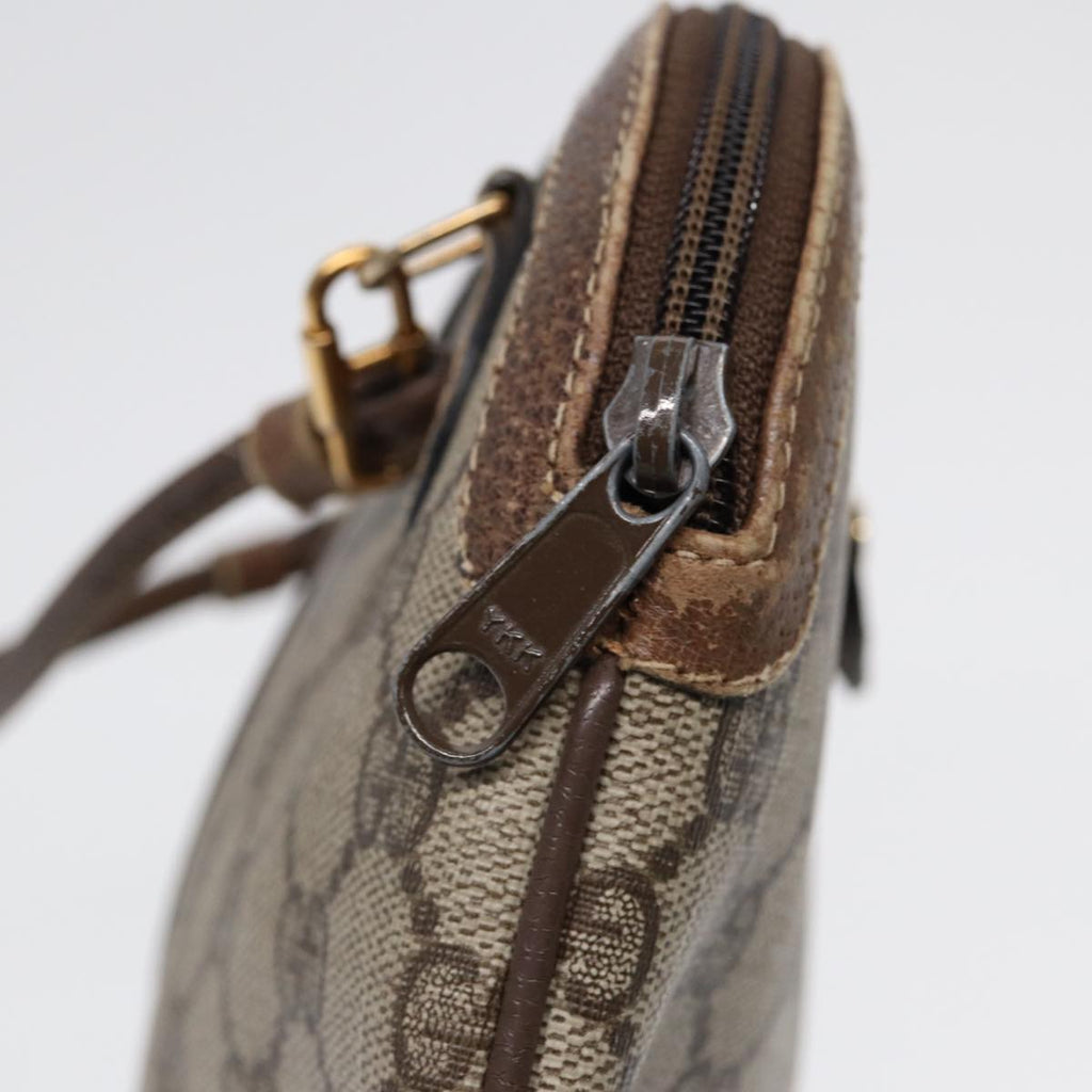 GUCCI GG Supreme Web Sherry Line Shoulder Bag PVC Beige 904 02 047 85369