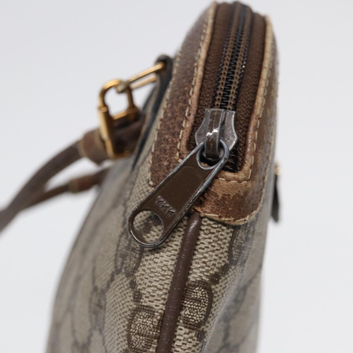 GUCCI GG Supreme Web Sherry Line Shoulder Bag PVC Beige 904 02 047 85369