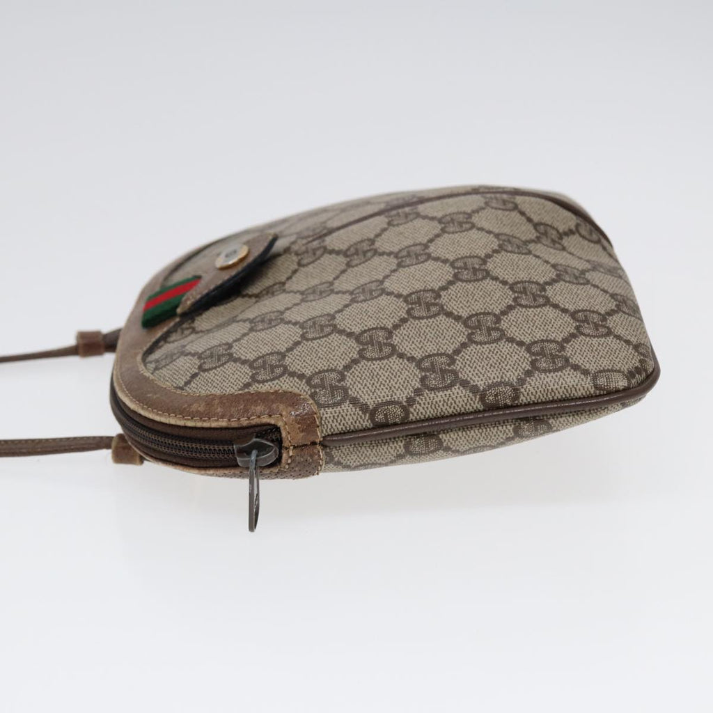 GUCCI GG Supreme Web Sherry Line Shoulder Bag PVC Beige 904 02 047 85369