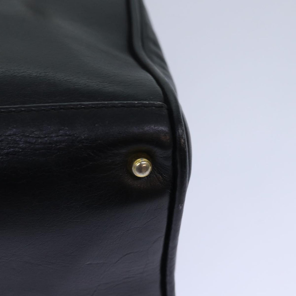 GUCCI Bamboo Hand Bag Leather Black Gold 000 122 0316 85376
