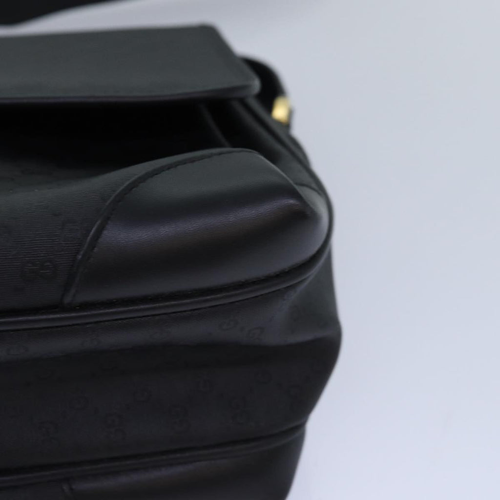 GUCCI Micro GG Supreme Shoulder Bag PVC Black Gold 001 116 0924 85388