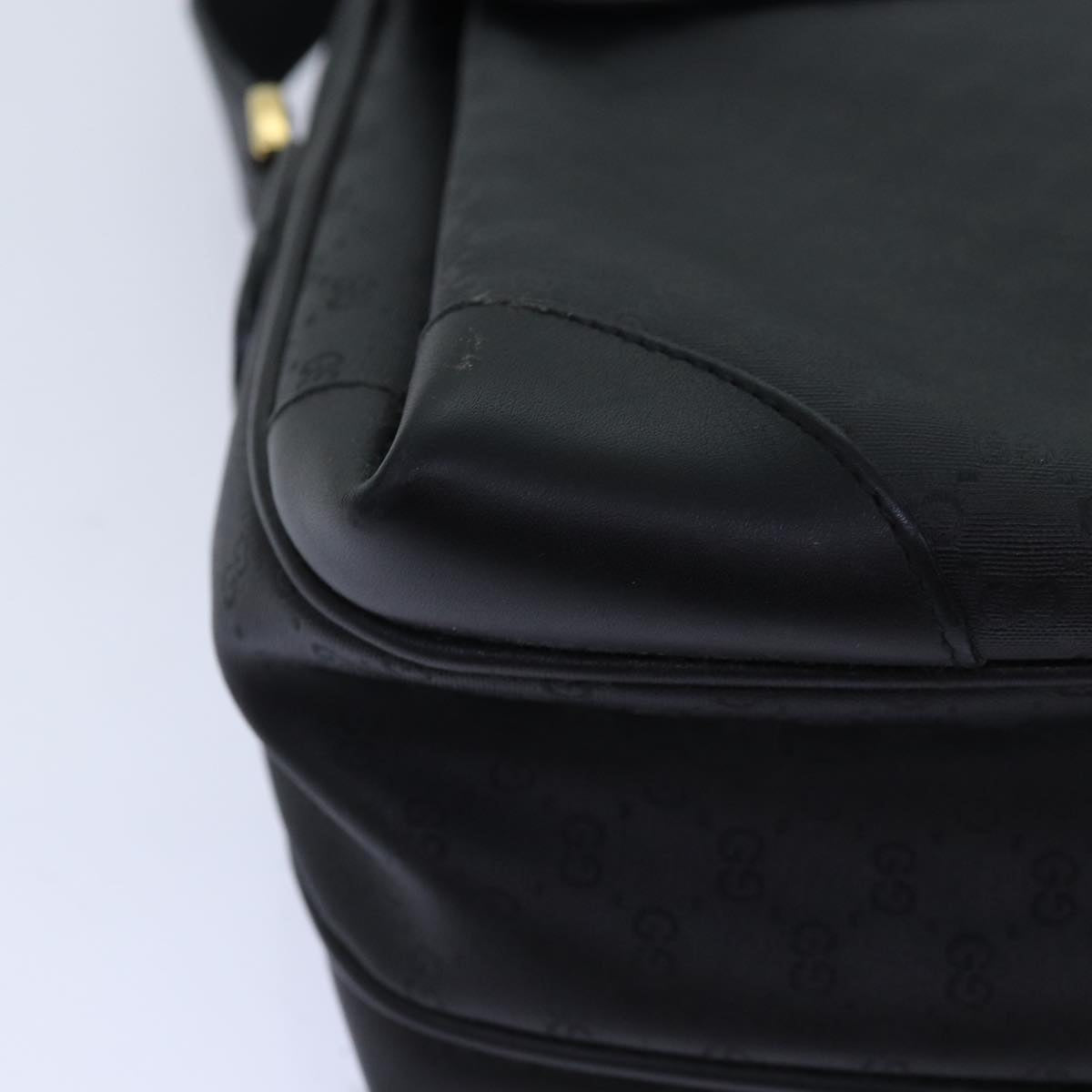 GUCCI Micro GG Supreme Shoulder Bag PVC Black Gold 001 116 0924 85388