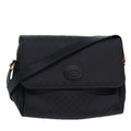 GUCCI Micro GG Supreme Shoulder Bag PVC Black Gold 001 116 0924 85388