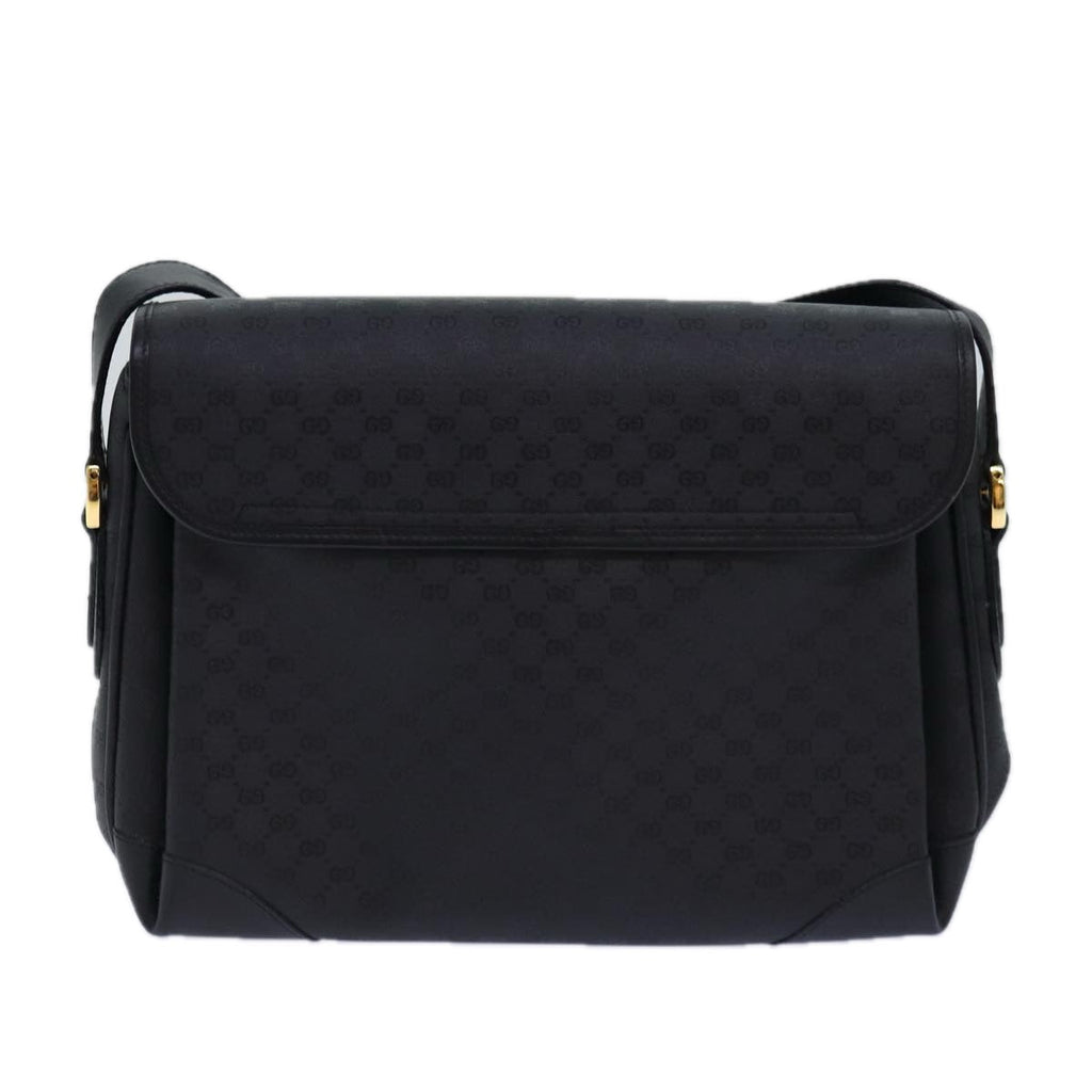 GUCCI Micro GG Supreme Shoulder Bag PVC Black Gold 001 116 0924 85388