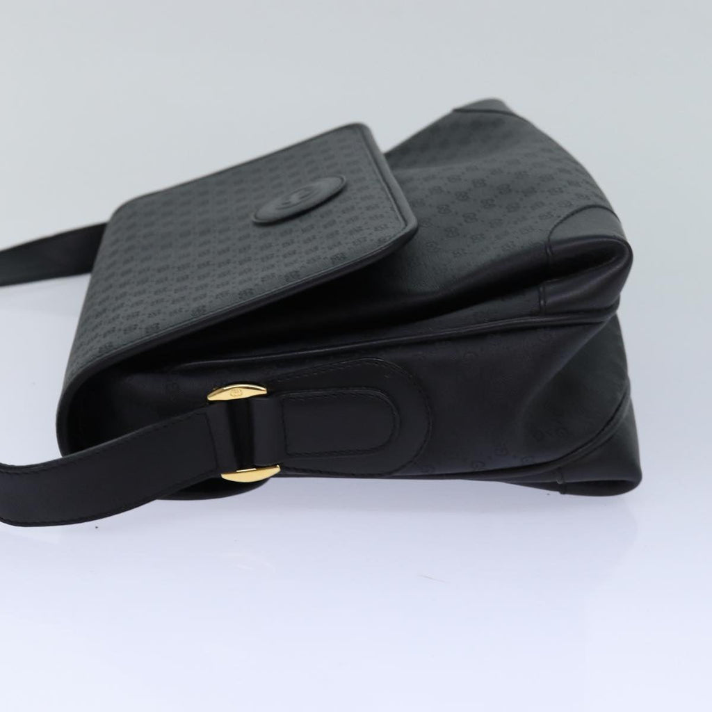 GUCCI Micro GG Supreme Shoulder Bag PVC Black Gold 001 116 0924 85388