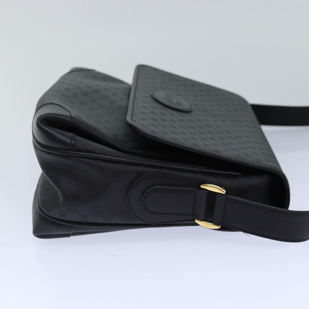 GUCCI Micro GG Supreme Shoulder Bag PVC Black Gold 001 116 0924 85388