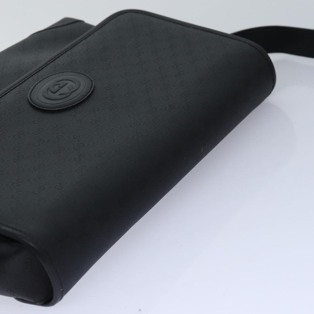 GUCCI Micro GG Supreme Shoulder Bag PVC Black Gold 001 116 0924 85388