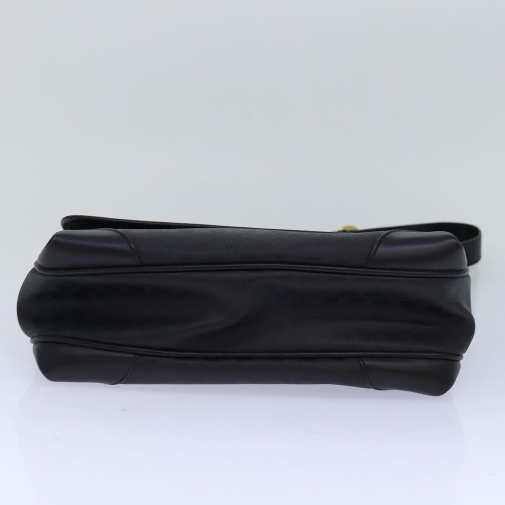 GUCCI Micro GG Supreme Shoulder Bag PVC Black Gold 001 116 0924 85388