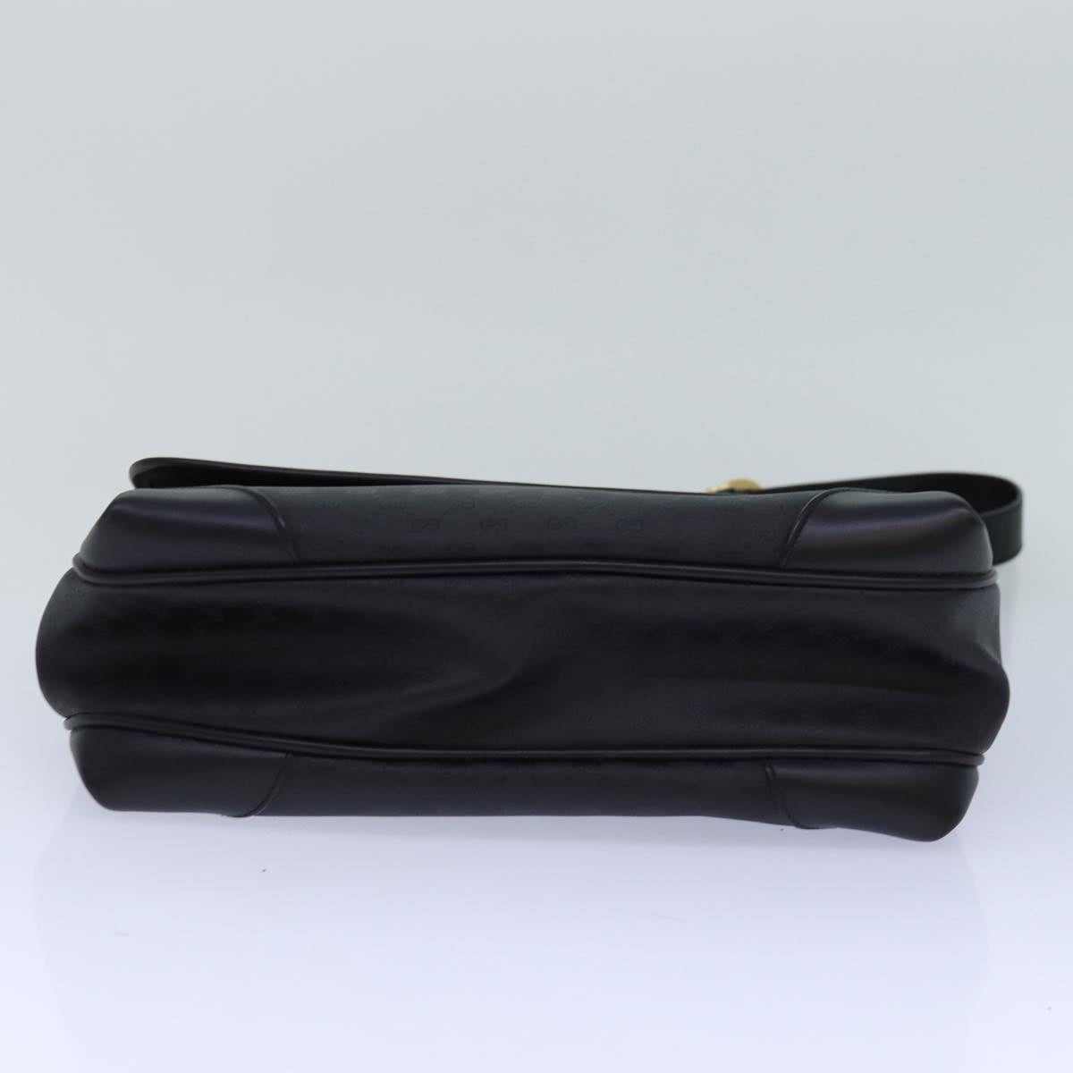 GUCCI Micro GG Supreme Shoulder Bag PVC Black Gold 001 116 0924 85388