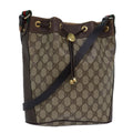 GUCCI GG Supreme Web Sherry Line Shoulder Bag PVC Beige Gold 85390