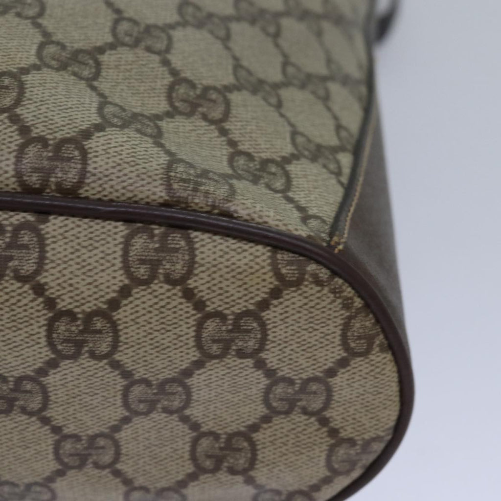 GUCCI GG Supreme Web Sherry Line Shoulder Bag PVC Beige Gold 85390