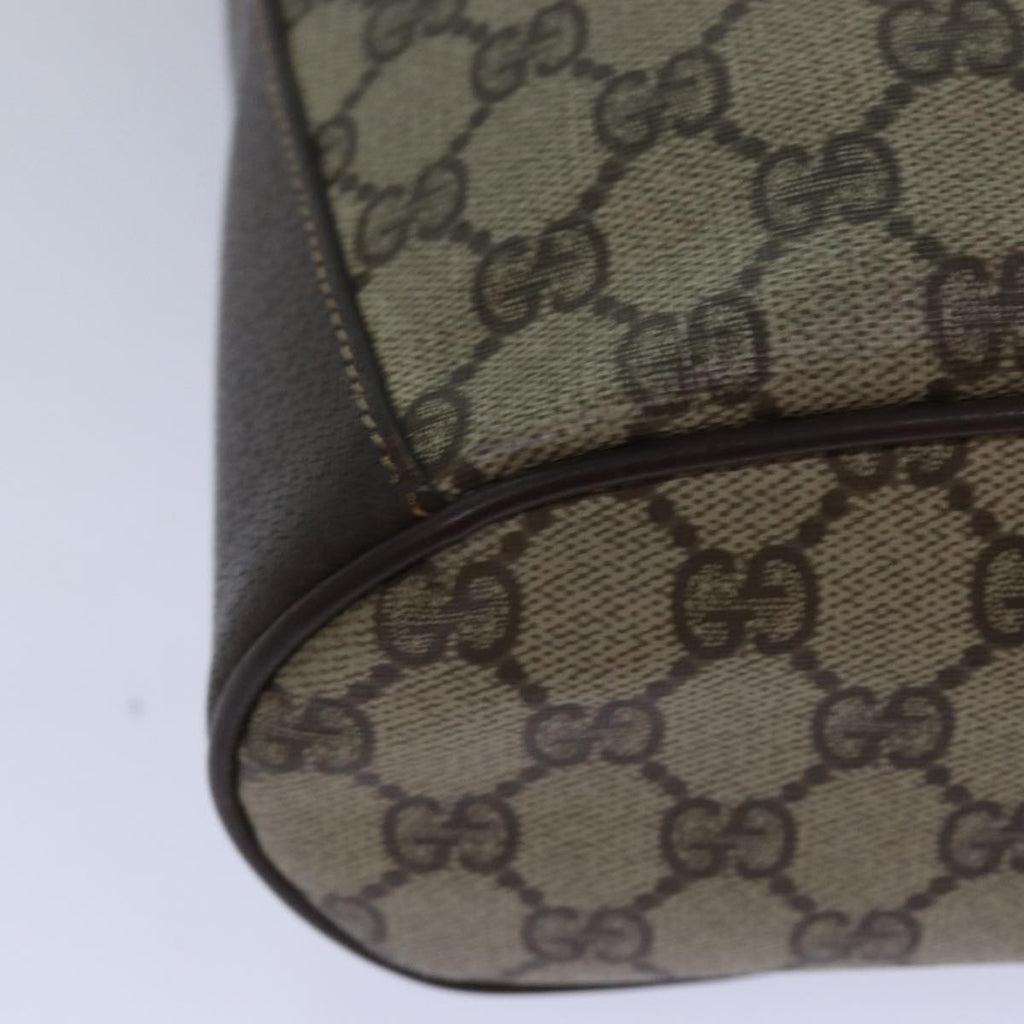 GUCCI GG Supreme Web Sherry Line Shoulder Bag PVC Beige Gold 85390