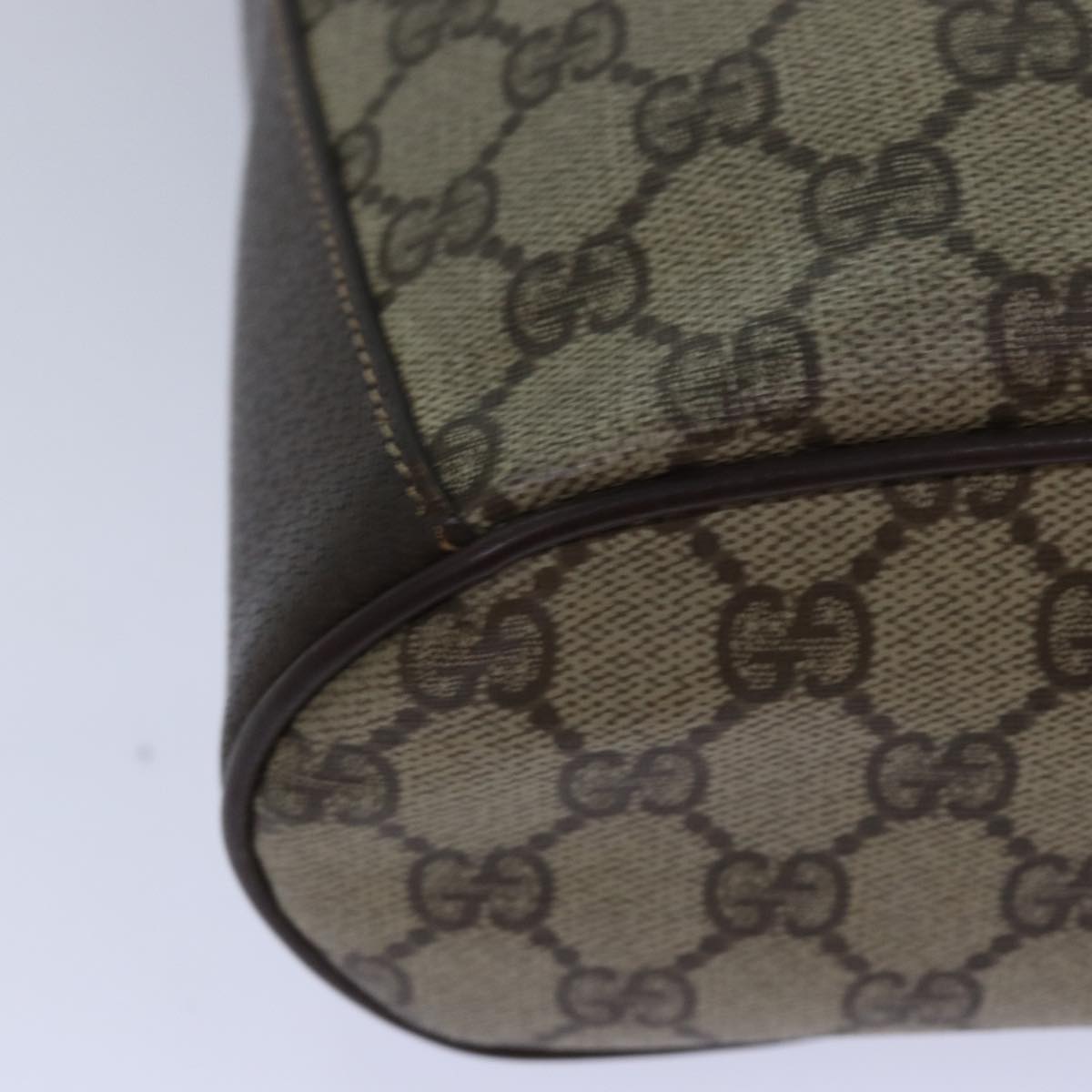 GUCCI GG Supreme Web Sherry Line Shoulder Bag PVC Beige Gold 85390