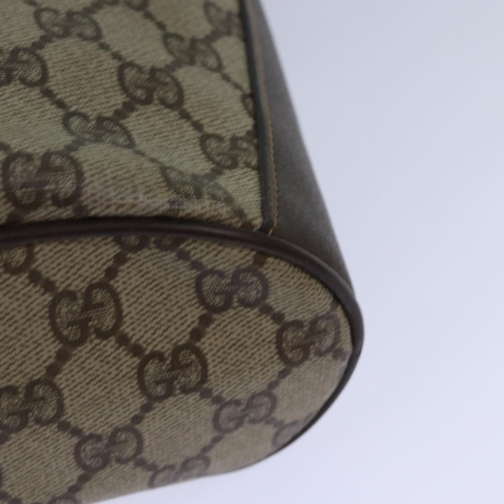 GUCCI GG Supreme Web Sherry Line Shoulder Bag PVC Beige Gold 85390