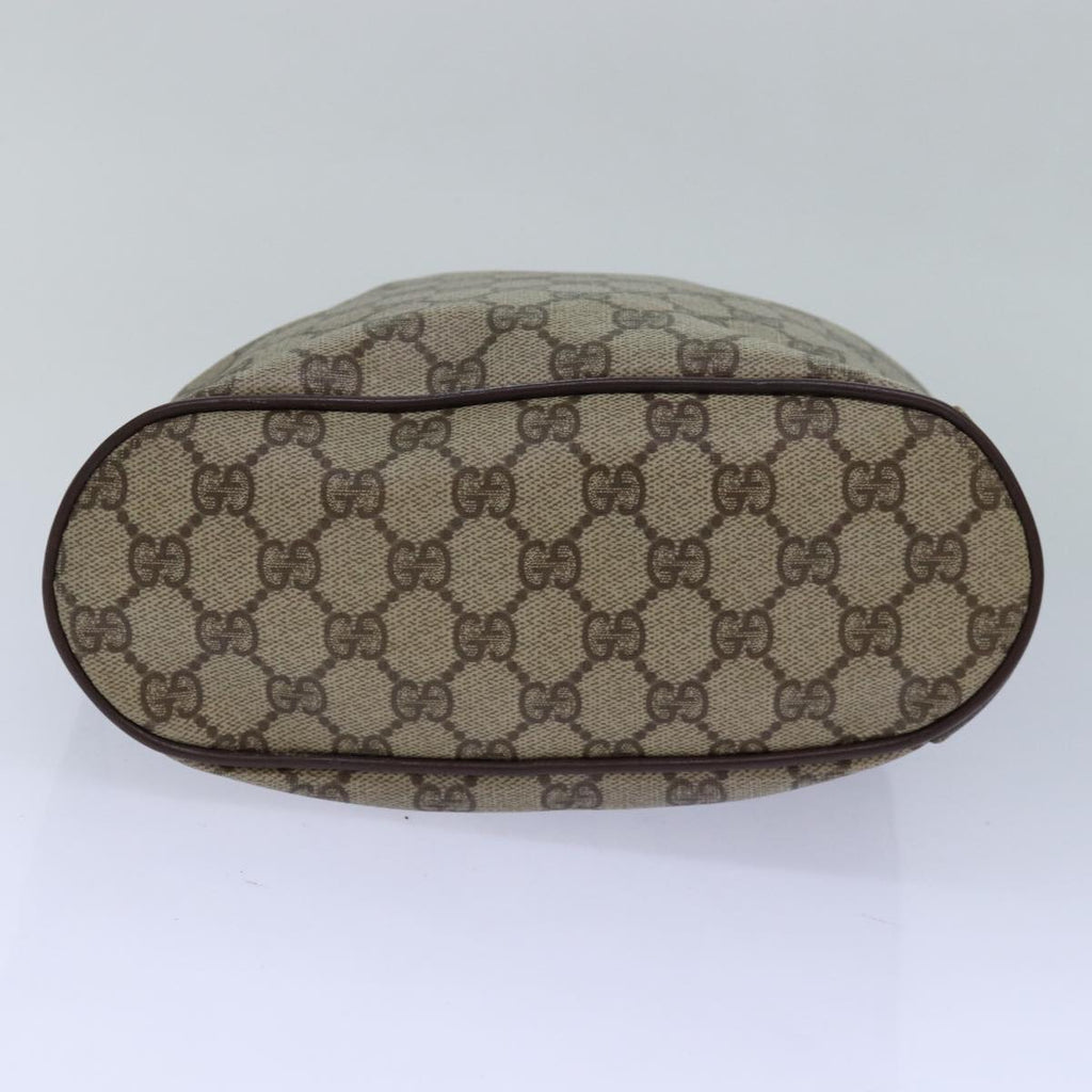 GUCCI GG Supreme Web Sherry Line Shoulder Bag PVC Beige Gold 85390