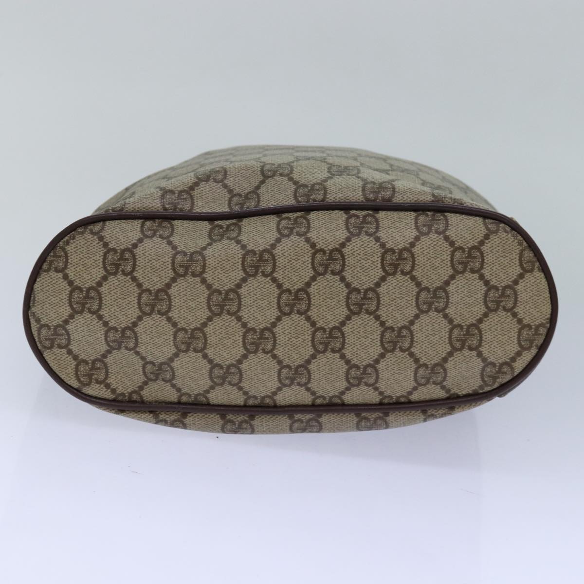 GUCCI GG Supreme Web Sherry Line Shoulder Bag PVC Beige Gold 85390
