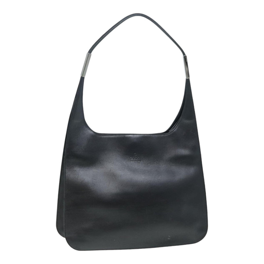 GUCCI Shoulder Bag Leather Silver Black 001 3167 85392