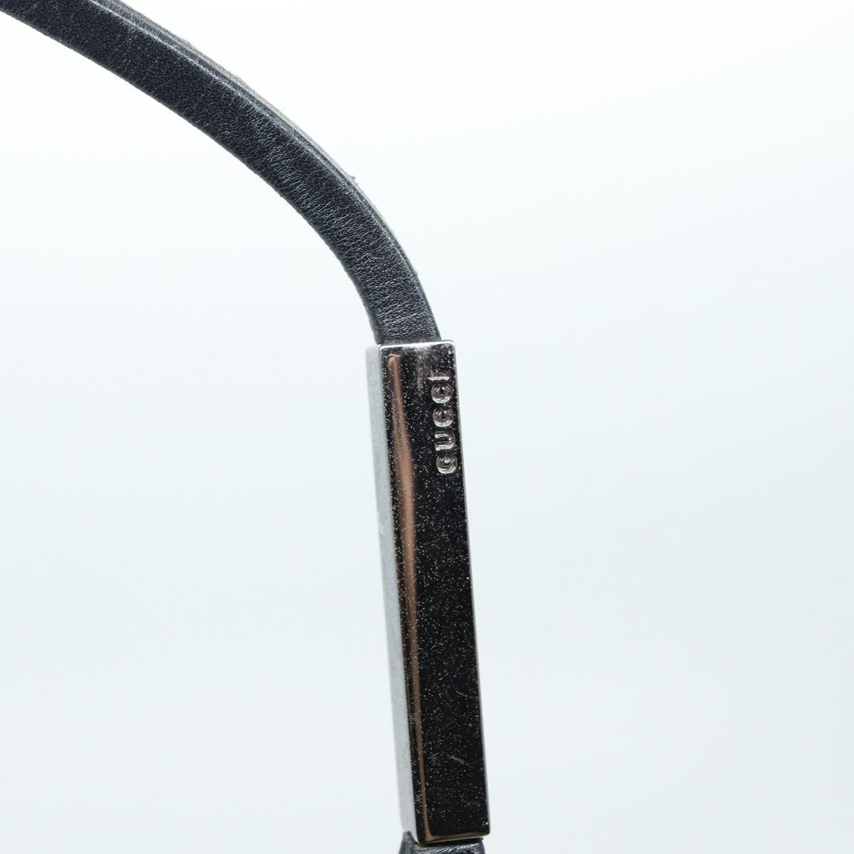 GUCCI Shoulder Bag Leather Silver Black 001 3167 85392