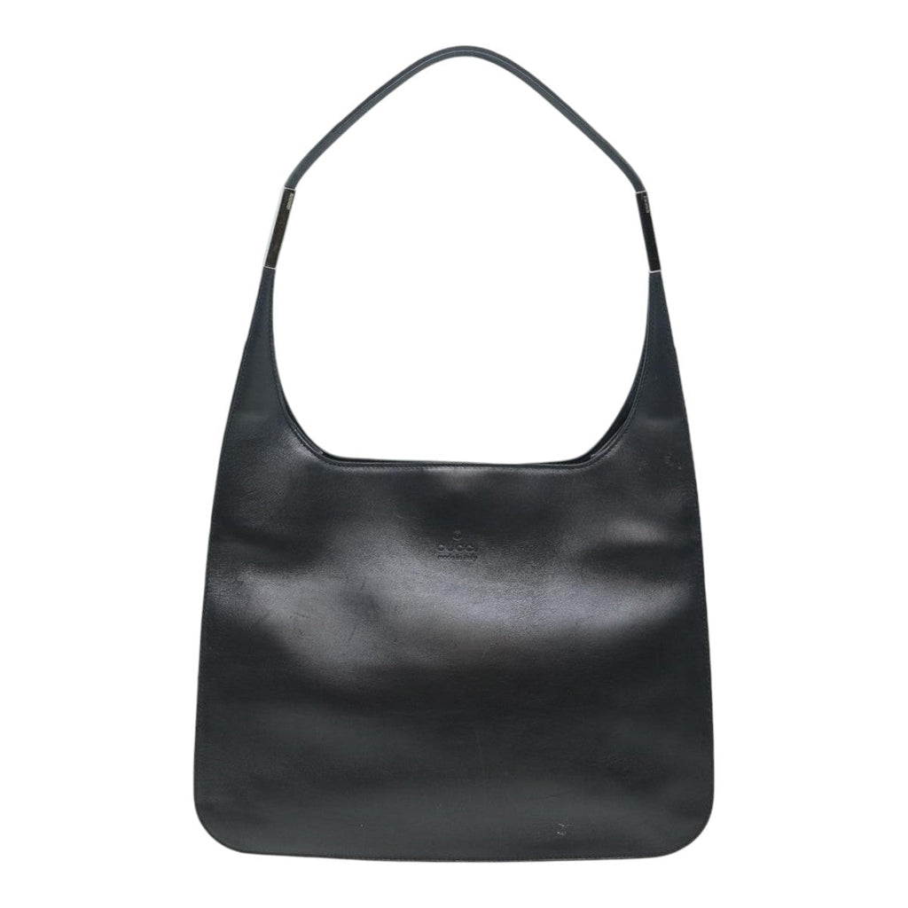 GUCCI Shoulder Bag Leather Silver Black 001 3167 85392