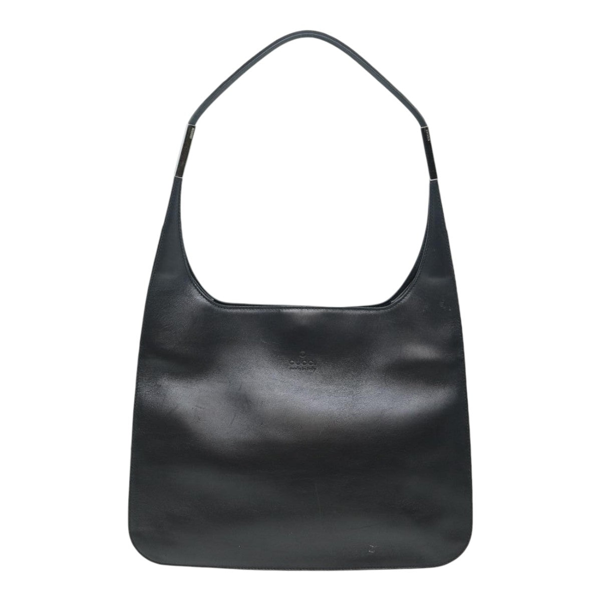 GUCCI Shoulder Bag Leather Silver Black 001 3167 85392