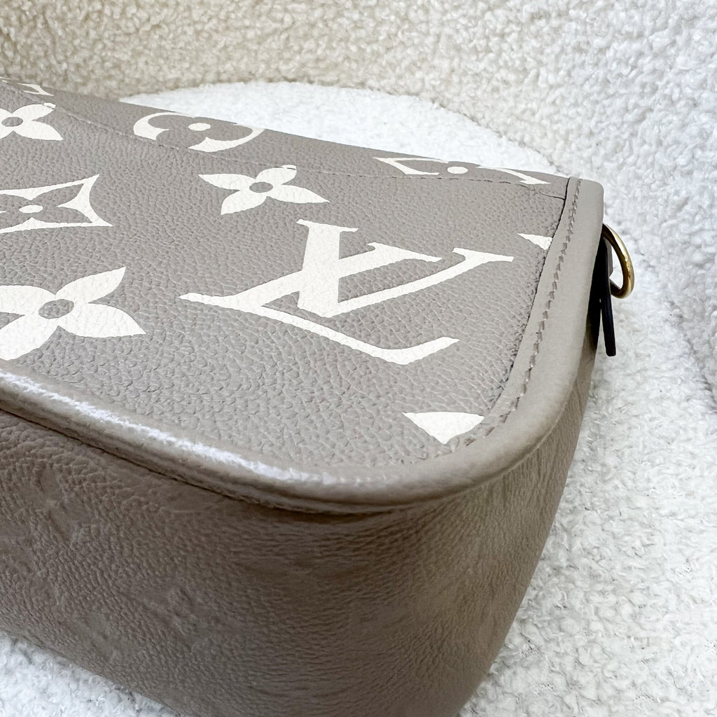 LV Diane PM in Tourterelle (Grey) / Creme Giant Monogram Empreinte Leather and GHW