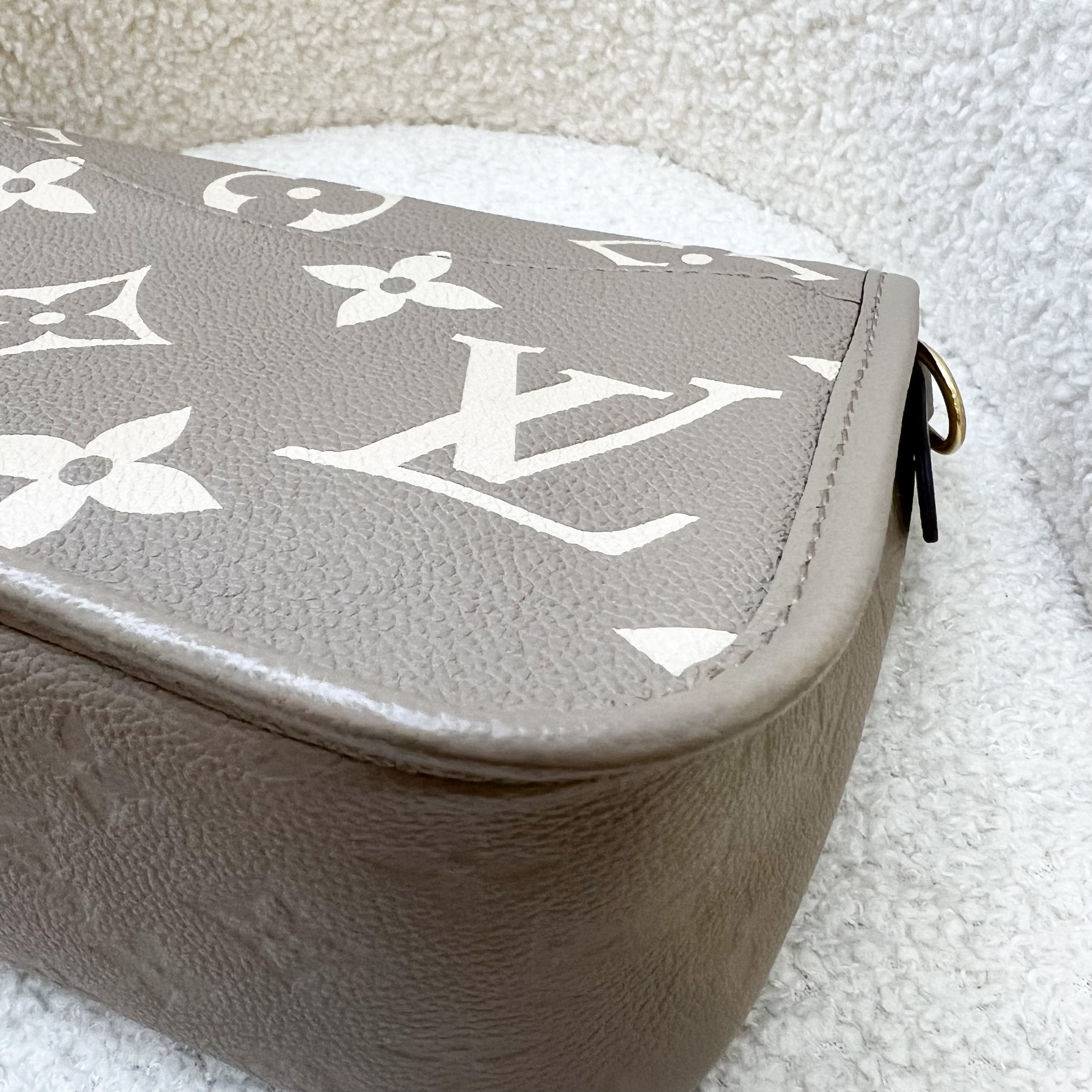 LV Diane PM in Tourterelle (Grey) / Creme Giant Monogram Empreinte Leather and GHW
