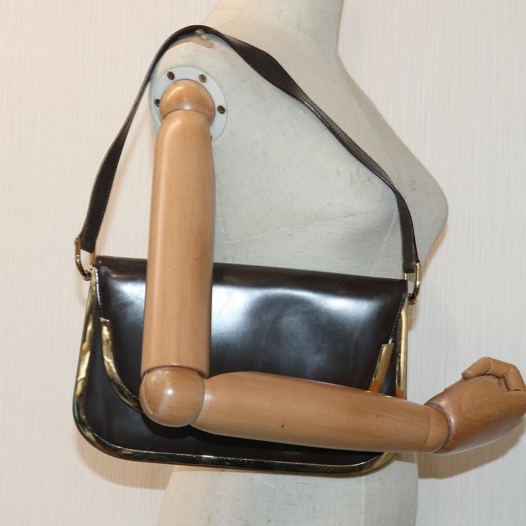 GUCCI Shoulder Bag Leather Gold Brown 001 2058 1764 0 85409