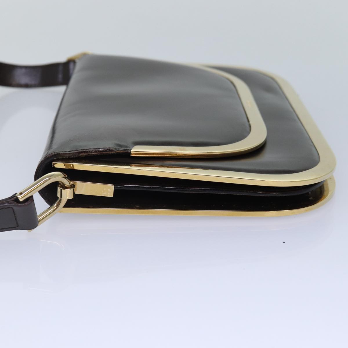 GUCCI Shoulder Bag Leather Gold Brown 001 2058 1764 0 85409
