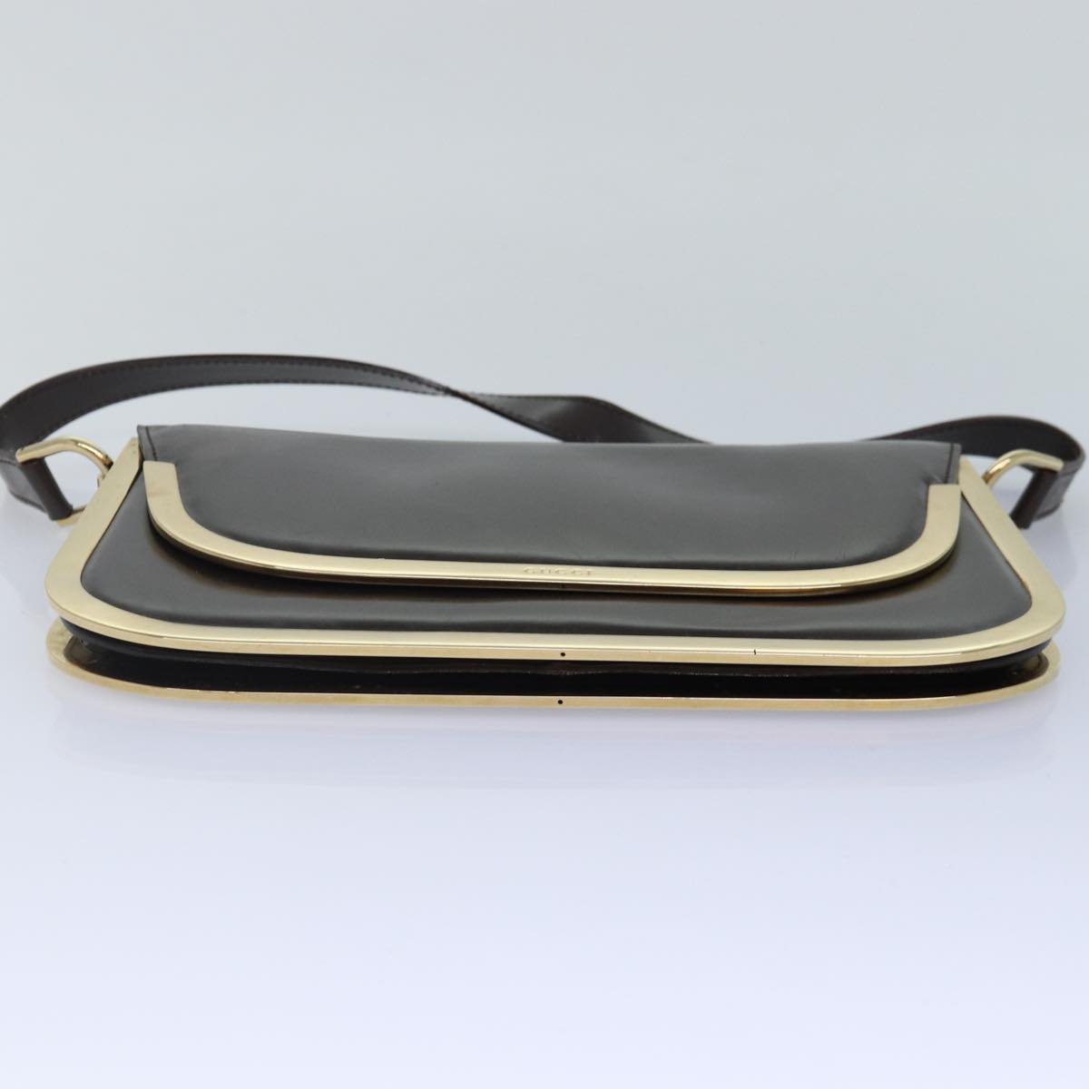 GUCCI Shoulder Bag Leather Gold Brown 001 2058 1764 0 85409