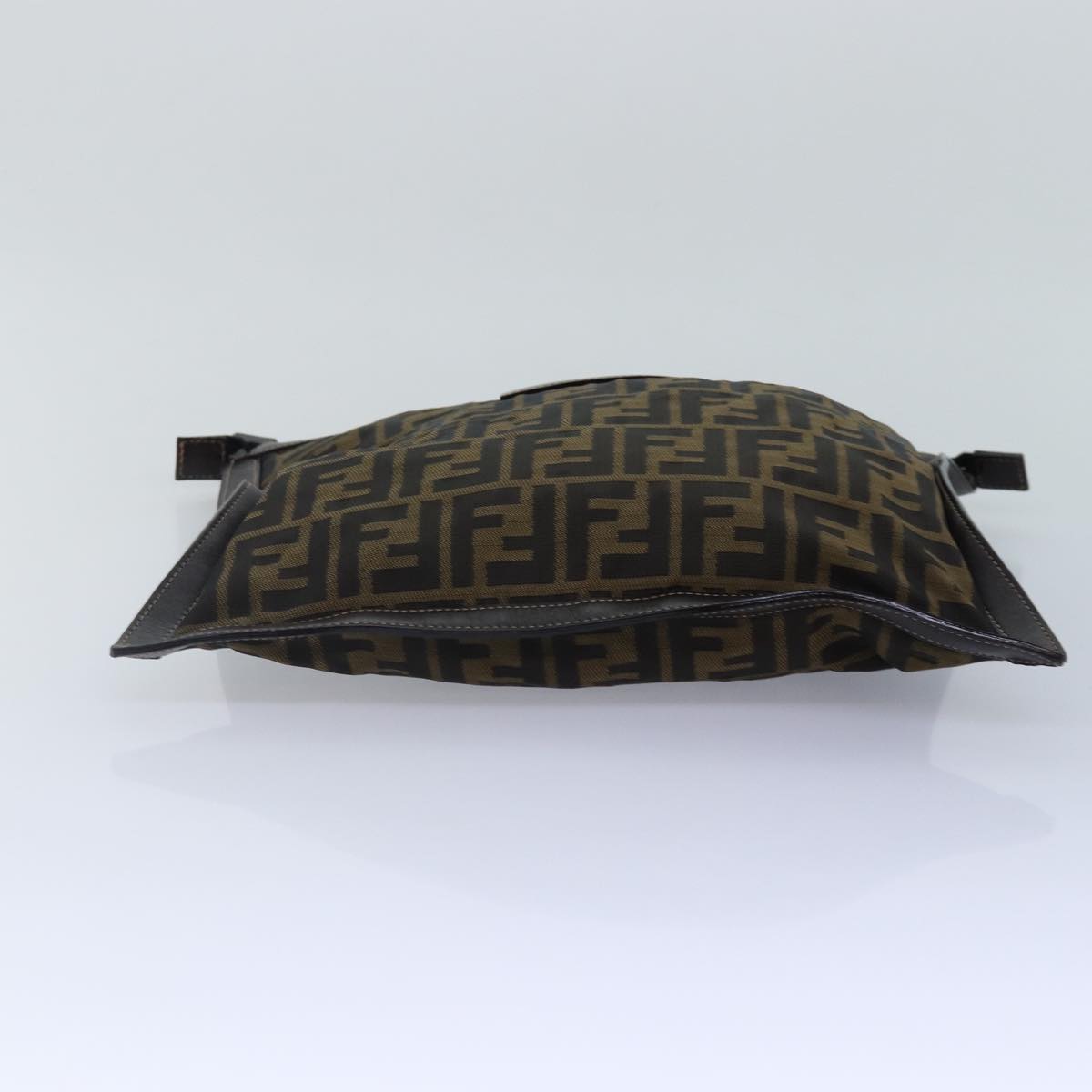 FENDI Zucca Canvas Clutch Bag Brown Black gold 85411