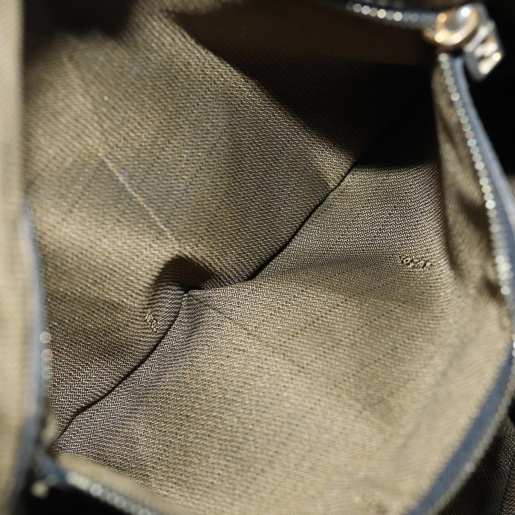 FENDI Zucca Canvas Hand Bag Brown Black gold 85463