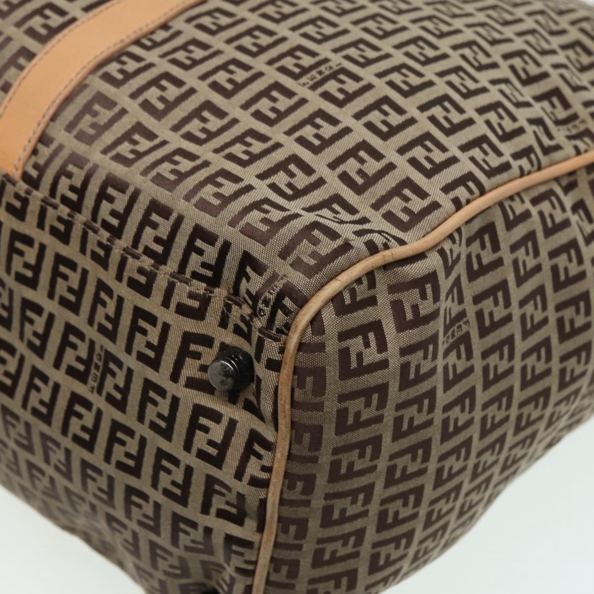 FENDI Zucchino Canvas Boston Bag 2way Beige Brown 85464