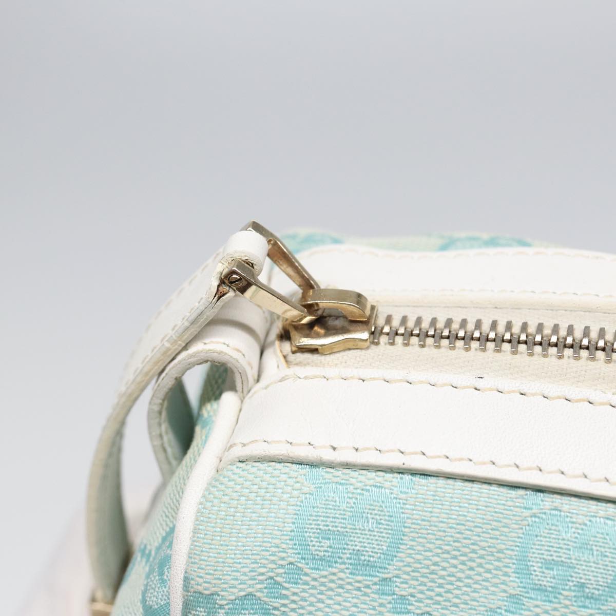 GUCCI GG Canvas Hand Bag Peppermint Gold 000 0851 85472