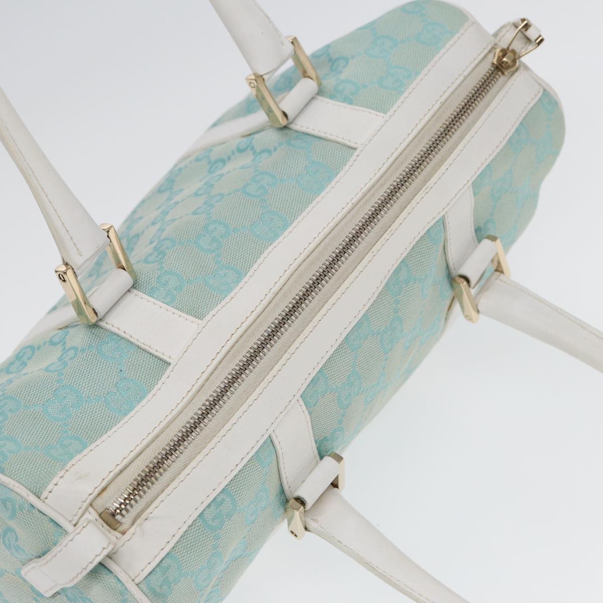 GUCCI GG Canvas Hand Bag Peppermint Gold 000 0851 85472