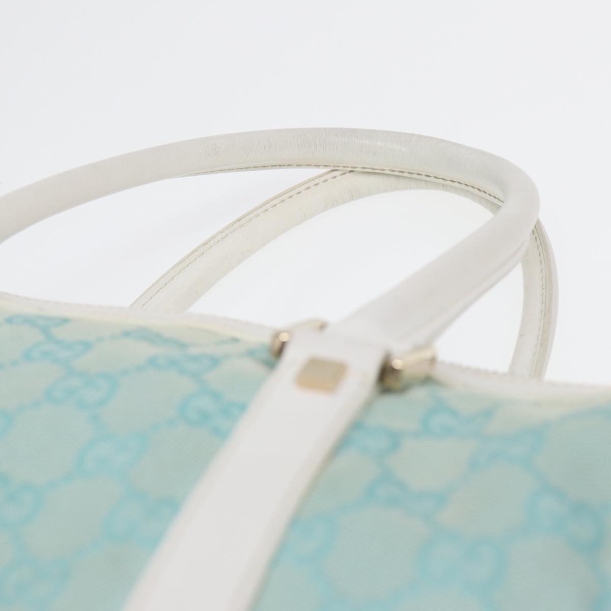GUCCI GG Canvas Hand Bag Peppermint Gold 000 0851 85472