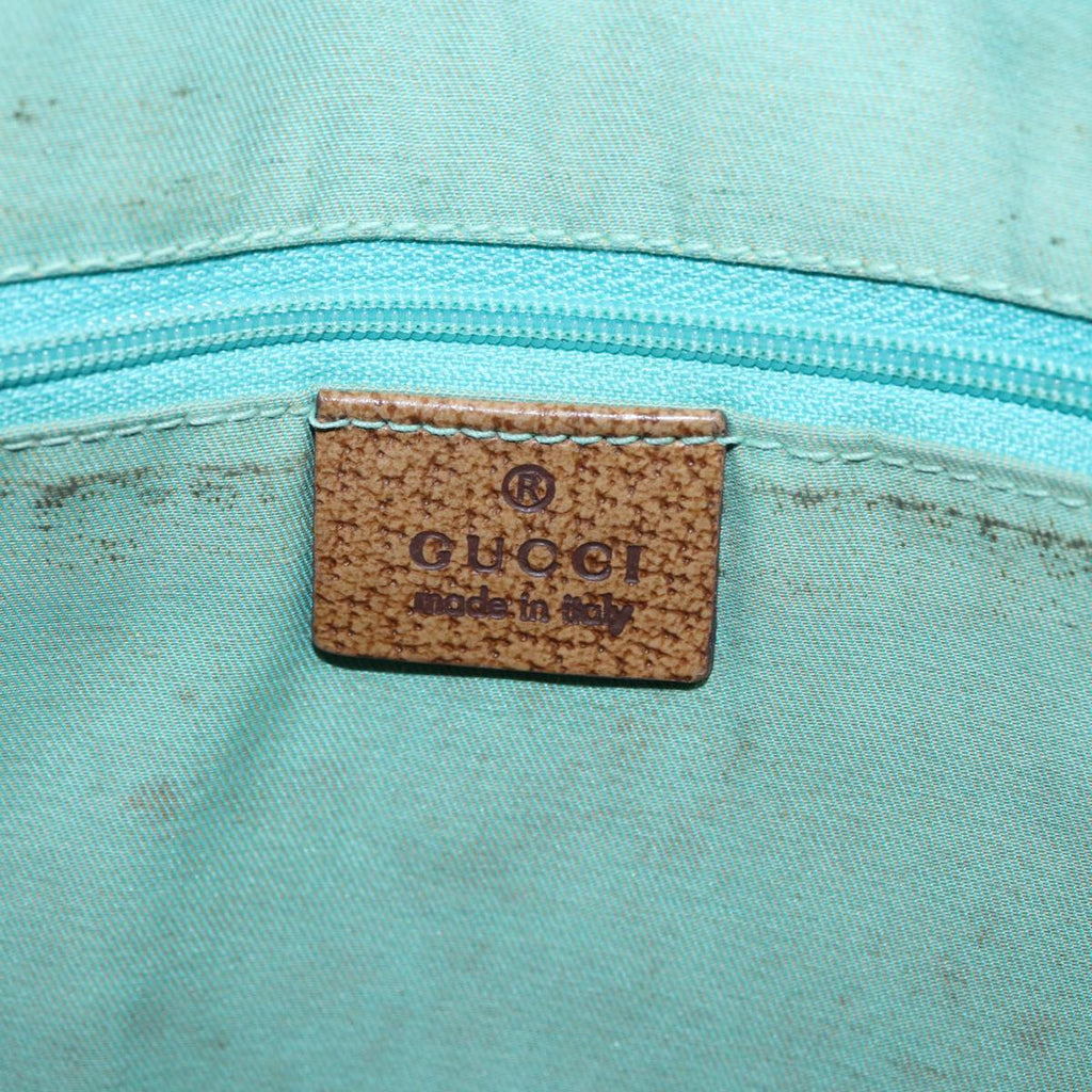 GUCCI GG Canvas Tote Bag Silver Turquoise Blue 113017 85473