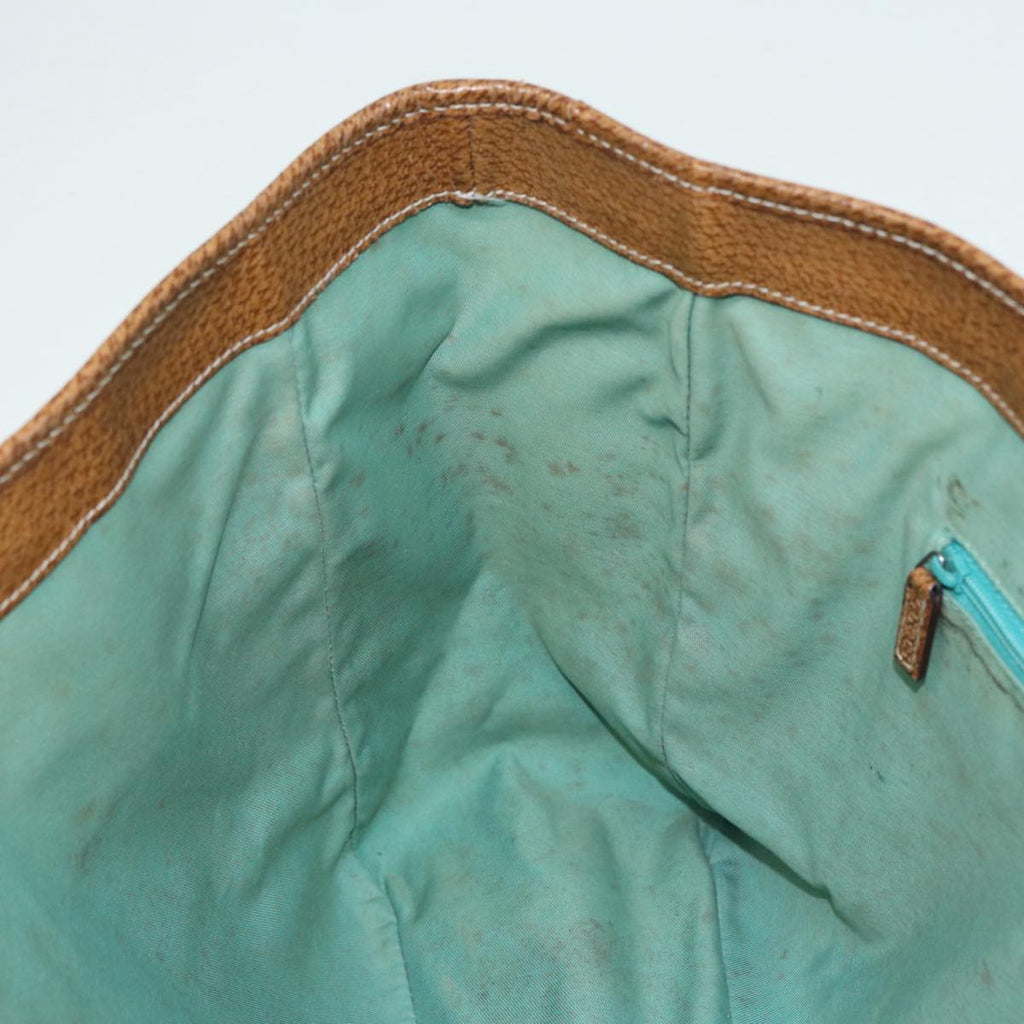 GUCCI GG Canvas Tote Bag Silver Turquoise Blue 113017 85473