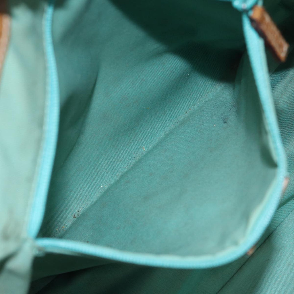 GUCCI GG Canvas Tote Bag Silver Turquoise Blue 113017 85473