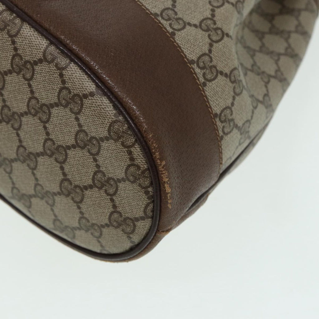 GUCCI GG Supreme Web Sherry Line Shoulder Bag PVC Beige Gold 85474