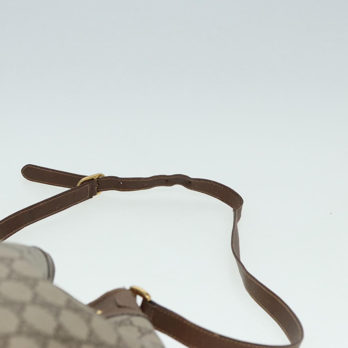GUCCI GG Supreme Web Sherry Line Shoulder Bag PVC Beige Gold 85474