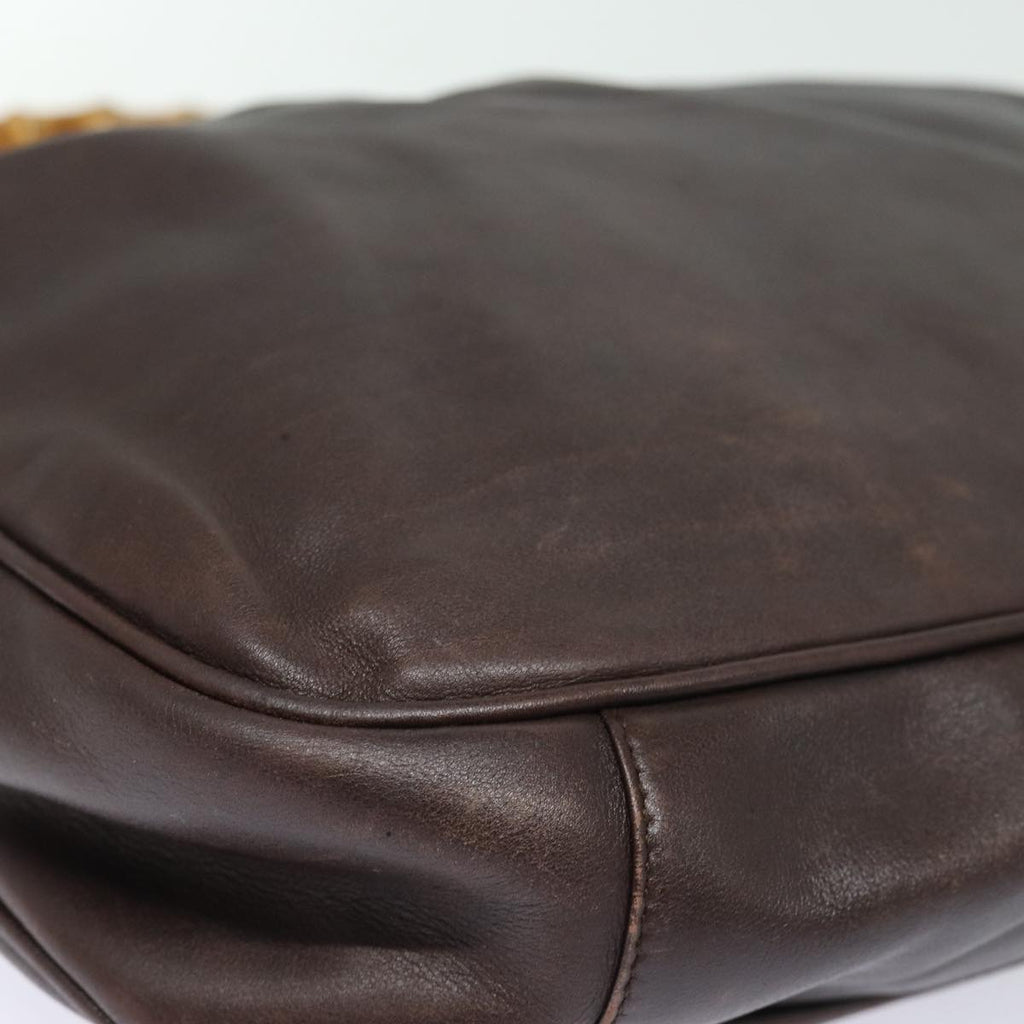GUCCI Bamboo Hand Bag Leather 2way Brown Gold 001 1577 2128 85475