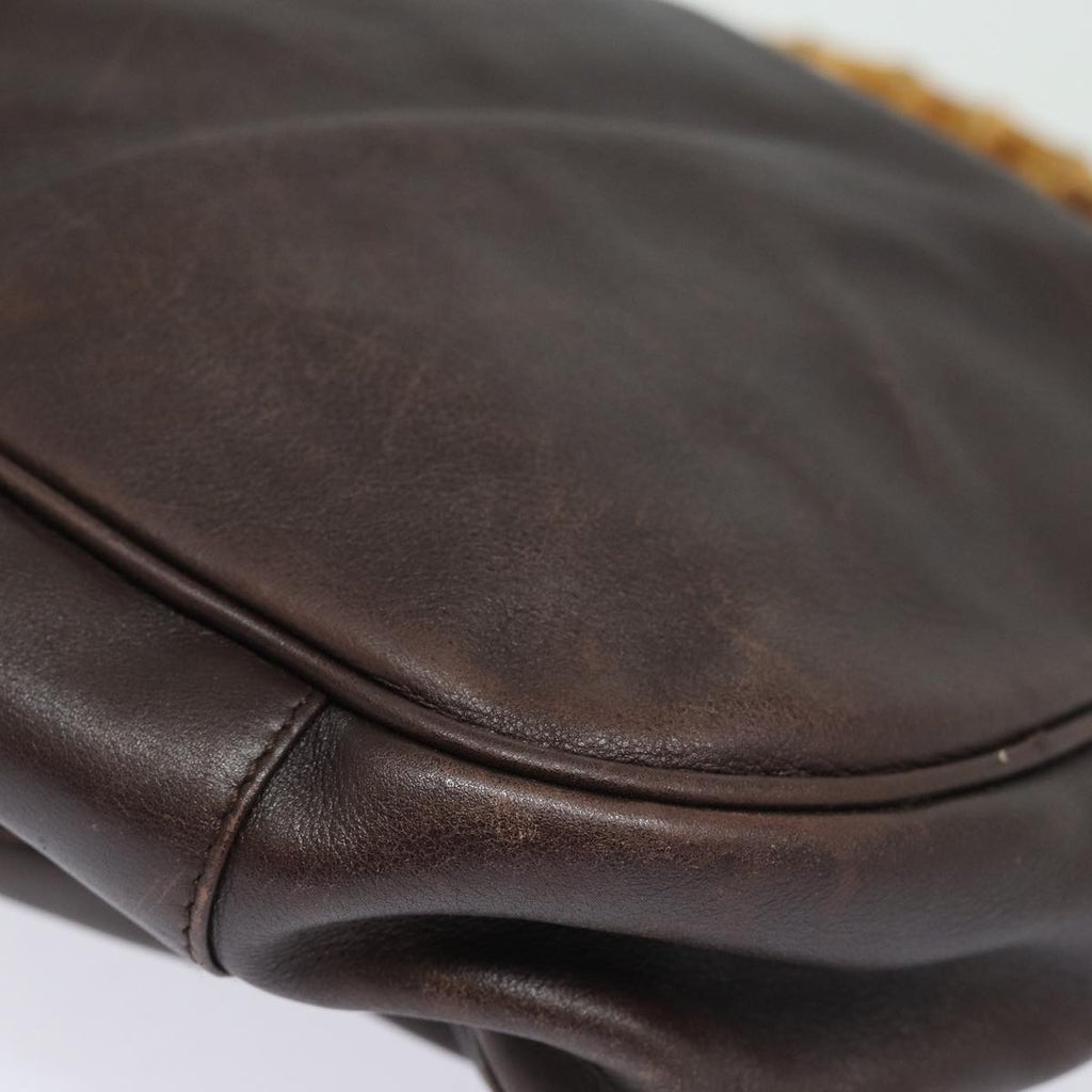 GUCCI Bamboo Hand Bag Leather 2way Brown Gold 001 1577 2128 85475
