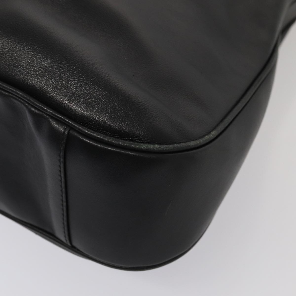 GUCCI Bamboo Hand Bag Leather 2way Black Gold 001 2113 1577 85476