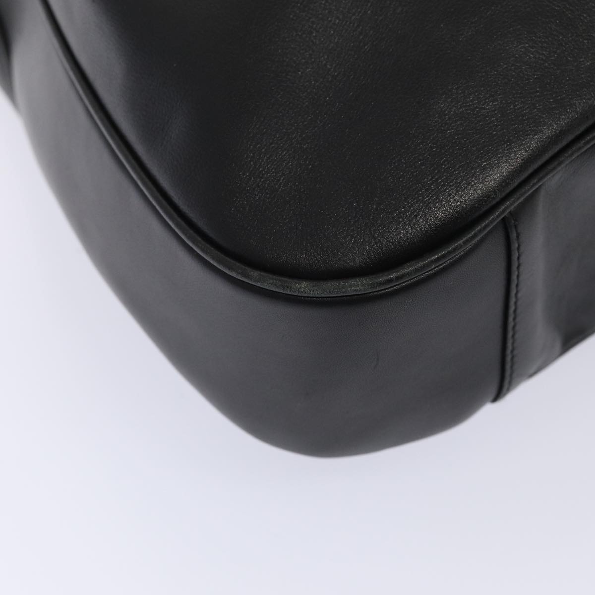 GUCCI Bamboo Hand Bag Leather 2way Black Gold 001 2113 1577 85476