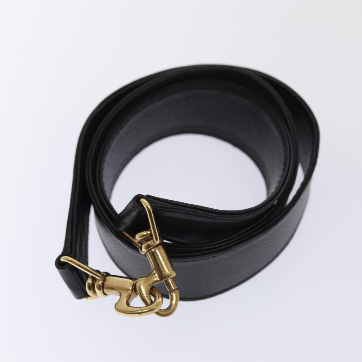 GUCCI Bamboo Hand Bag Leather 2way Black Gold 001 2113 1577 85476
